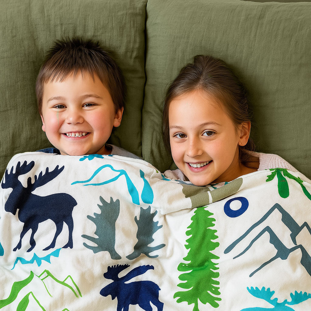 kids weighted blankets mountain print