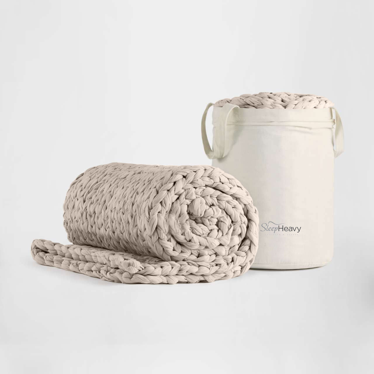 Chunky Knit Weighted Blanket - Natural