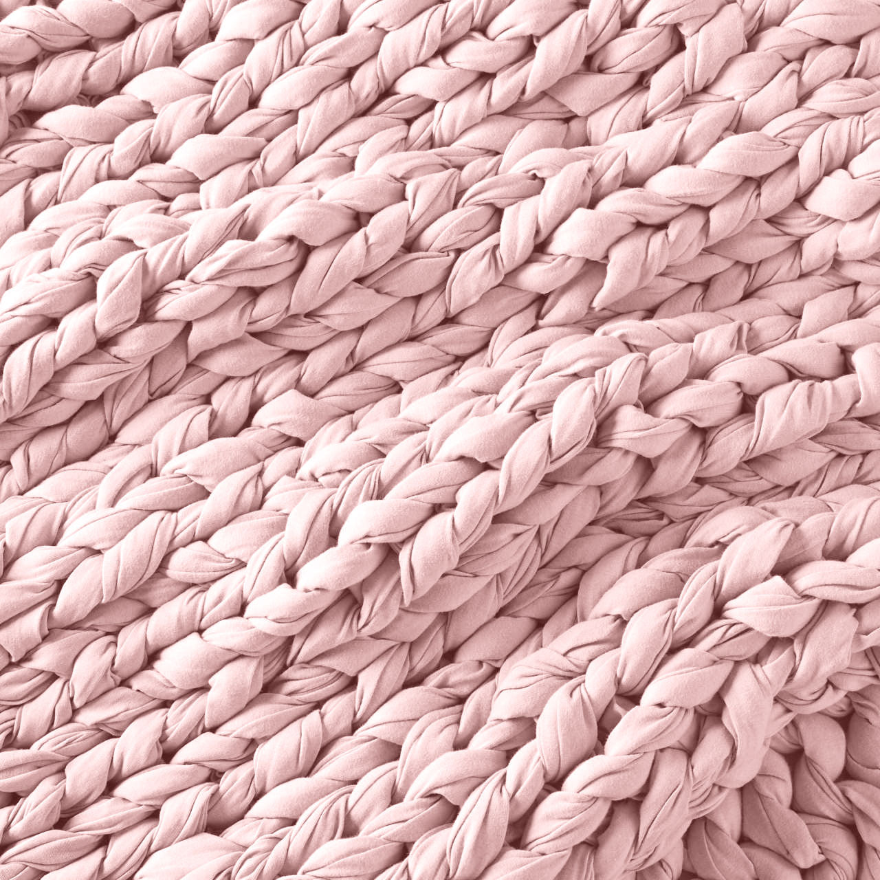 Chunky Knit Weighted Blanket - Pink
