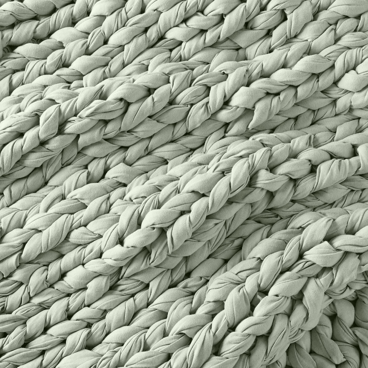 Chunky Knit Weighted Blanket - Sage