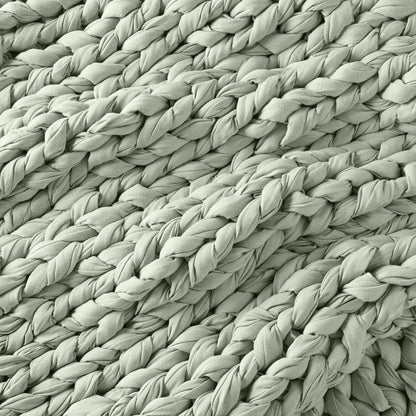 Chunky Knit Weighted Blanket - Sage