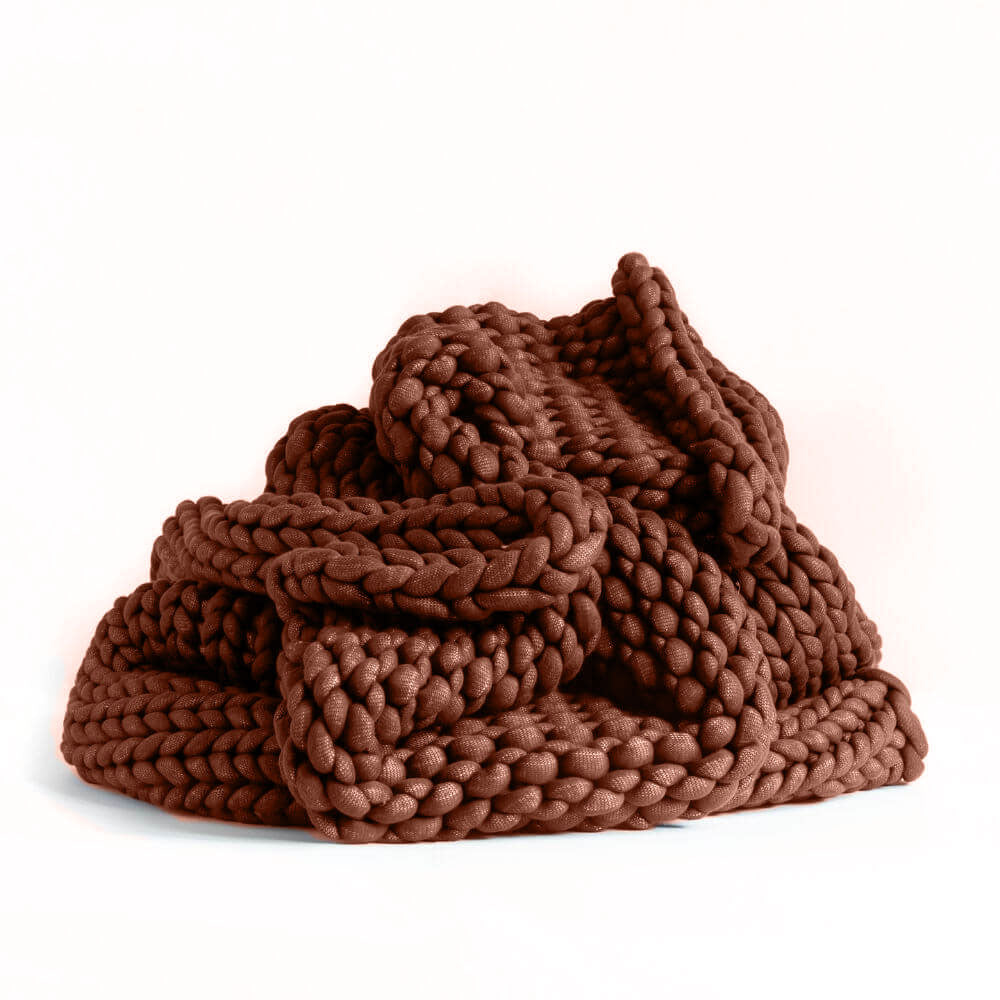 Terracotta chunky knit blanket sale