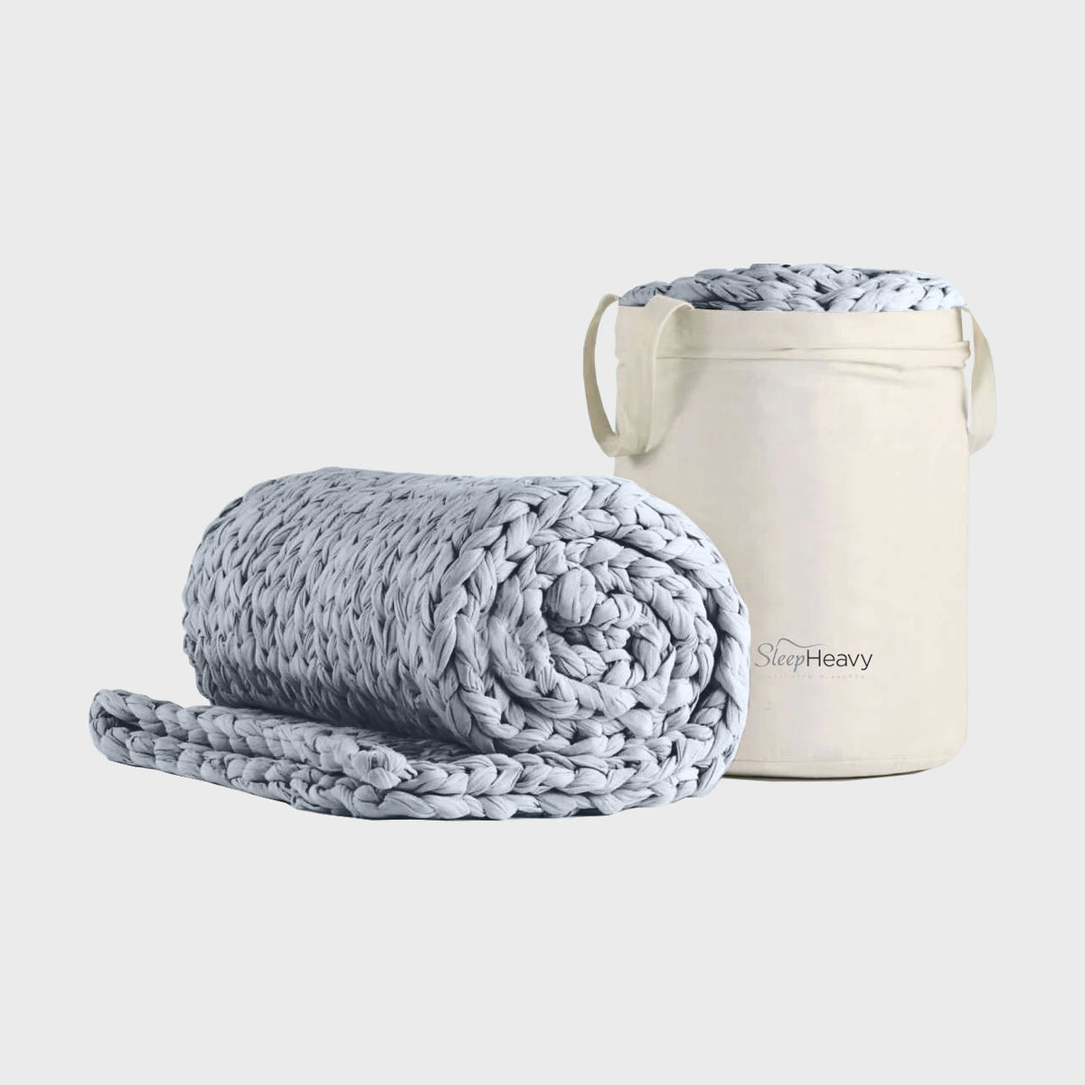 Chunky Knit Weighted Blanket -  Coastal Blue
