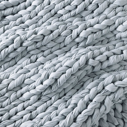 Chunky Knit Weighted Blanket -  Coastal Blue