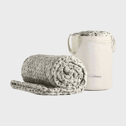 Chunky Knit Weighted Blanket - Sage